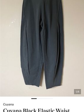Cuyana Black Elastic-Waist Men’s Trousers
